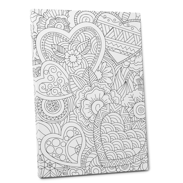 Tablou de colorat INIMI, TABLOURI COLORATE, CD20X30