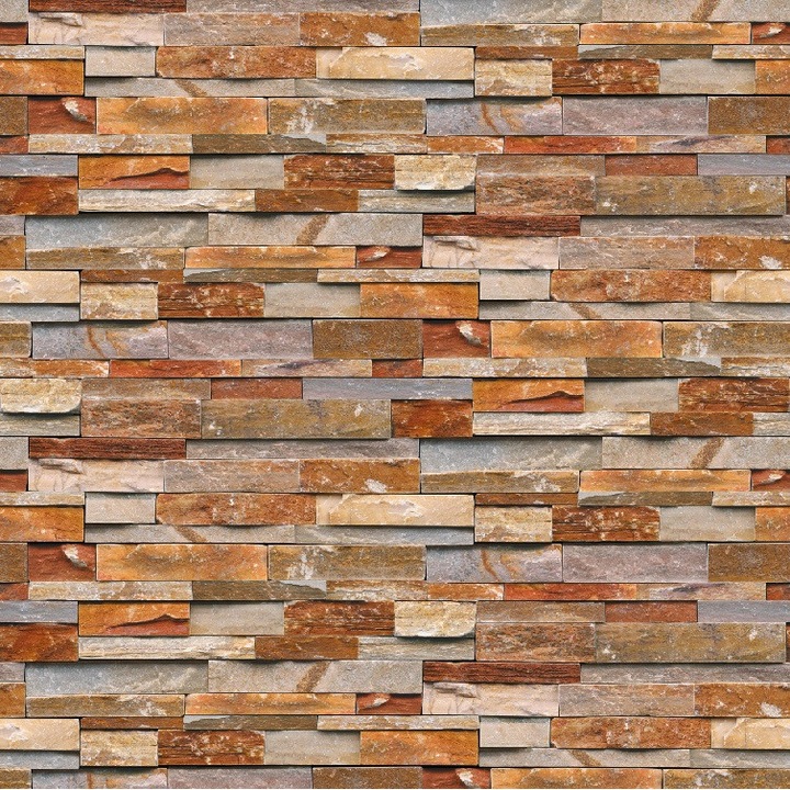 Fototapet de perete autoadeziv si lavabil Zid piatra maro, 400 x 250 cm