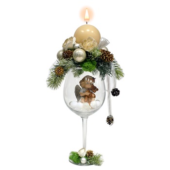 Aranjament de Iarna in Pahar de Vin Aranjament de Iarna in Pahar de Vin