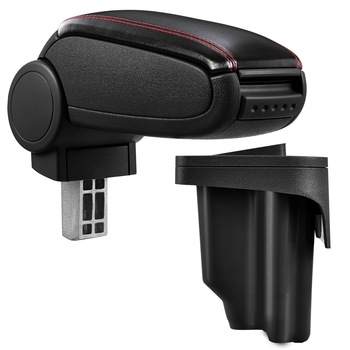 Cotiera BMW E46 Seria 3 (1998 - 2007) - Cotiera auto pro.tec - negru piele ecologica cu cusatura rosie Cotiera BMW E46 Seria 3 (1998 - 2007) - Cotiera auto pro.tec - negru piele ecologica cu cusatura rosie