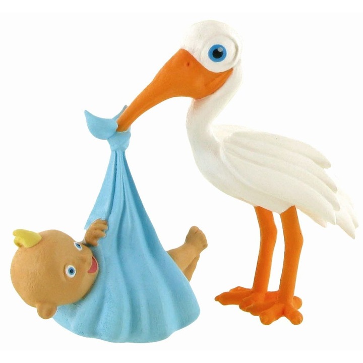 Figurina Comansi Moments - Stork with Baby Boy