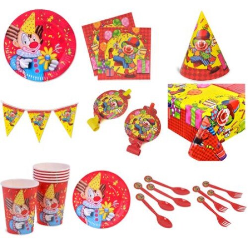 Set 94 de accesorii iMK® pentru petrecere, Model Clovn