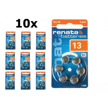Renata ZA 13 1.45V baterii aparate auditive Set 10x Blistere Renata ZA 13 1.45V baterii aparate auditive Set 10x Blistere