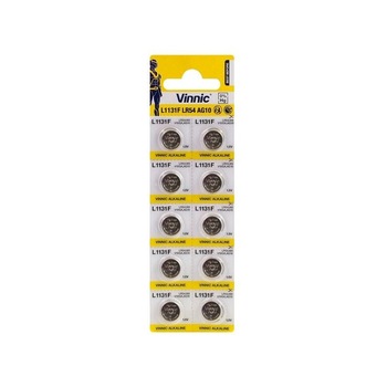 Vinnic AG10 G10 LR1130 LR54 1.5V baterie plata Set 1x Blister Vinnic AG10 G10 LR1130 LR54 1.5V baterie plata Set 1x Blister