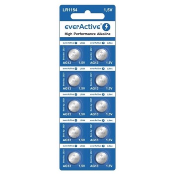 EverActive AG13 G13 LR1154 LR44 1.5v baterie alcalina plata Set 1x Blister EverActive AG13 G13 LR1154 LR44 1.5v baterie alcalina plata Set 1x Blister