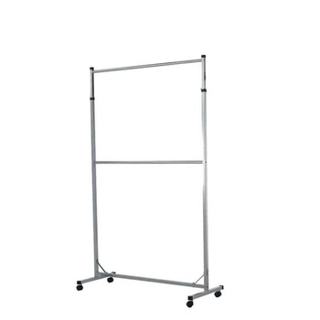 Stender,suport profesional pentru umerase cu 2 bare,reglabil pe inaltime,cromat Stender,suport profesional pentru umerase cu 2 bare,reglabil pe inaltime,cromat