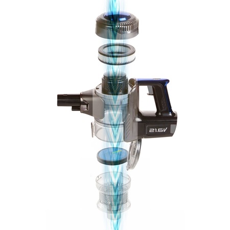 Aspirator portabil 2in1 DOMO DO222SV Ultra-Light Stick ,21,6 V, 0,7 l,baterie Li-ion, , 25 minute autonomie, Negru