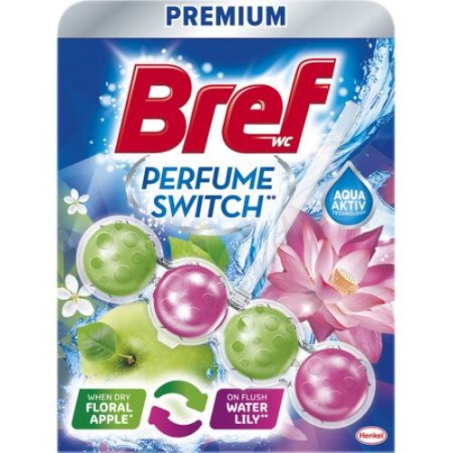 Odorizant toaleta Bref Premium Perfume Switch Floral Apple&Water Lily 50gr