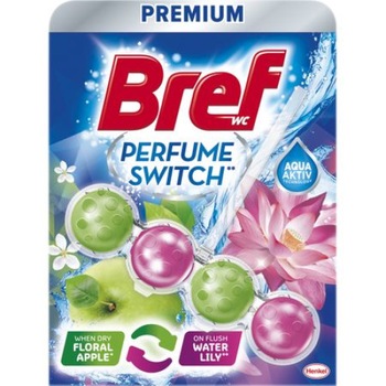 Odorizant toaleta Bref Premium Perfume Switch Floral Apple&Water Lily 50gr Odorizant toaleta Bref Premium Perfume Switch Floral Apple&Water Lily 50gr