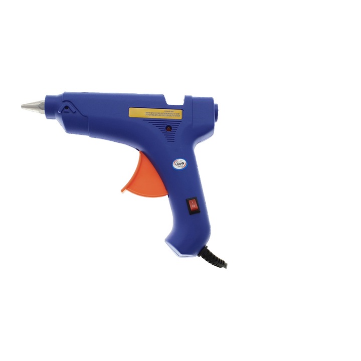 Pistol de lipit din plastic FAE-30099,100w, cu intrerupator, albastru Albastru