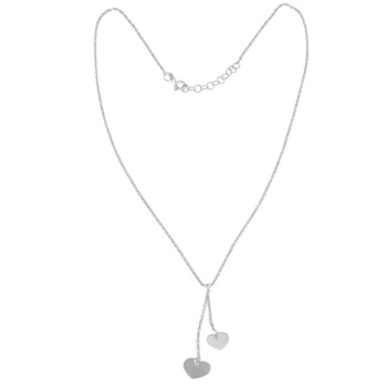 Lantisor F&F argint 925, 2 Inimioare Lantisor F&F argint 925, 2 Inimioare