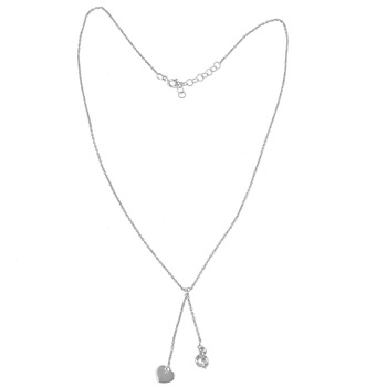 Lantisor F&F argint 925, Inimioara si Piatra zirconiu Lantisor F&F argint 925, Inimioara si Piatra zirconiu