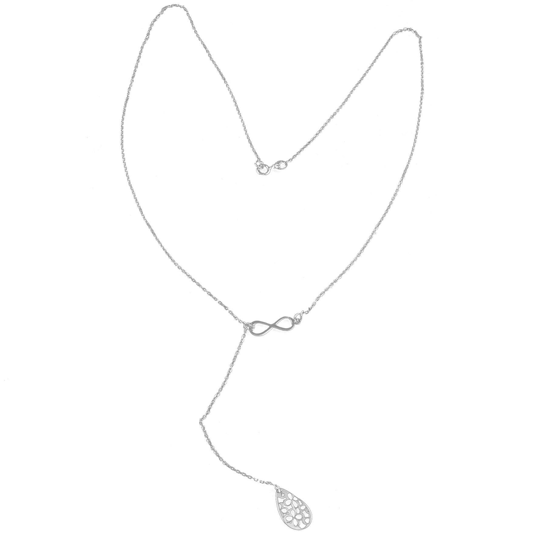 Lantisor reglabil F&F argint 925, Infinit cu Lacrima