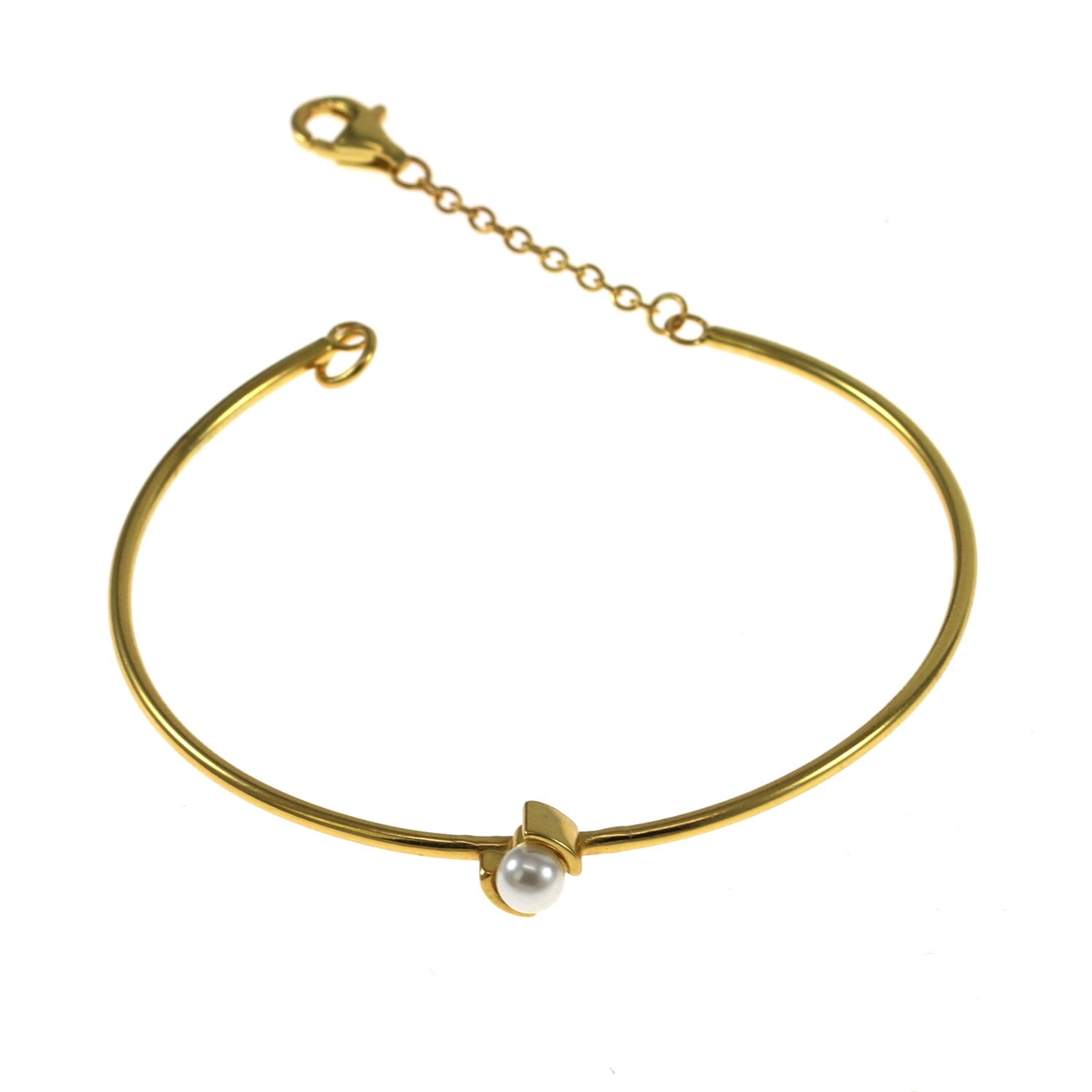 Bratara IJOO, din argint 925 placat cu aur, Simulated Pearl