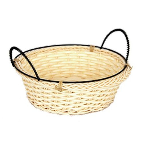 Cos paine ,fructe, legume rotund servire cu manere RAKI 20x7cm rezistent la apa culoare bej