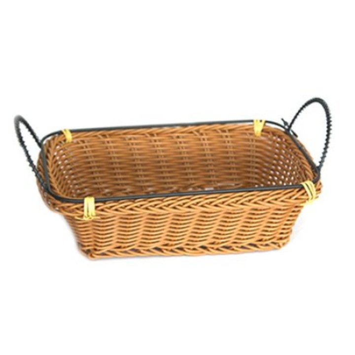 Cos paine , fructe, legume dreptunghiular servire cu manere RAKI 23x15x7cm rezistent la apa culoare cafea