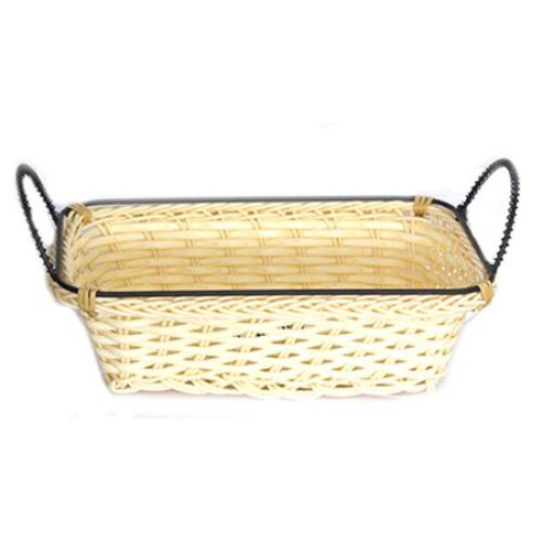 Cos paine ,fructe, legume dreptunghiular servire cu manere RAKI 23x15x7cm rezistent la apa culoare bej