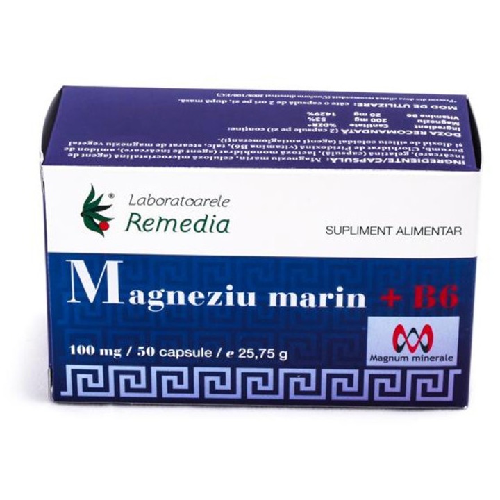 Magneziu Marin + B6 (5 blistere x 10 capsule)