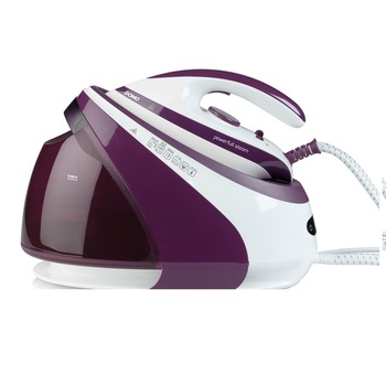 Statie de calcat DOMO DO7110S, Talpa ceramica, 3000 W,1,8 l, 7,5 bar, 450 g, Alb/Mov Statie de calcat DOMO DO7110S, Talpa ceramica, 3000 W,1,8 l, 7,5 bar, 450 g, Alb/Mov