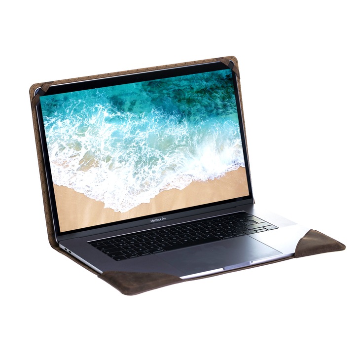 Husa slim soft cover piele naturala, MacBook Pro 15 inch (2019, 2018, 2017, late 2016, Touch bar) Bouletta, culoare Antique coffee