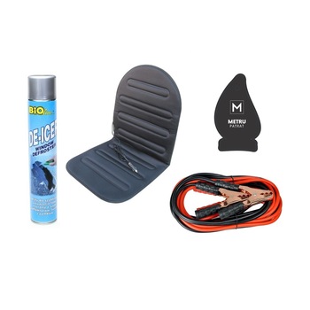 Pachet auto de iarna - spray 750 ml pentru dezghetare parbriz + husa auto cu incalzire premium + Cabluri Curent Baterie 200 A + Odorizant Metru Patrat CADOU Pachet auto de iarna - spray 750 ml pentru dezghetare parbriz + husa auto cu incalzire premium + Cabluri Curent Baterie 200 A + Odorizant Metru Patrat CADOU