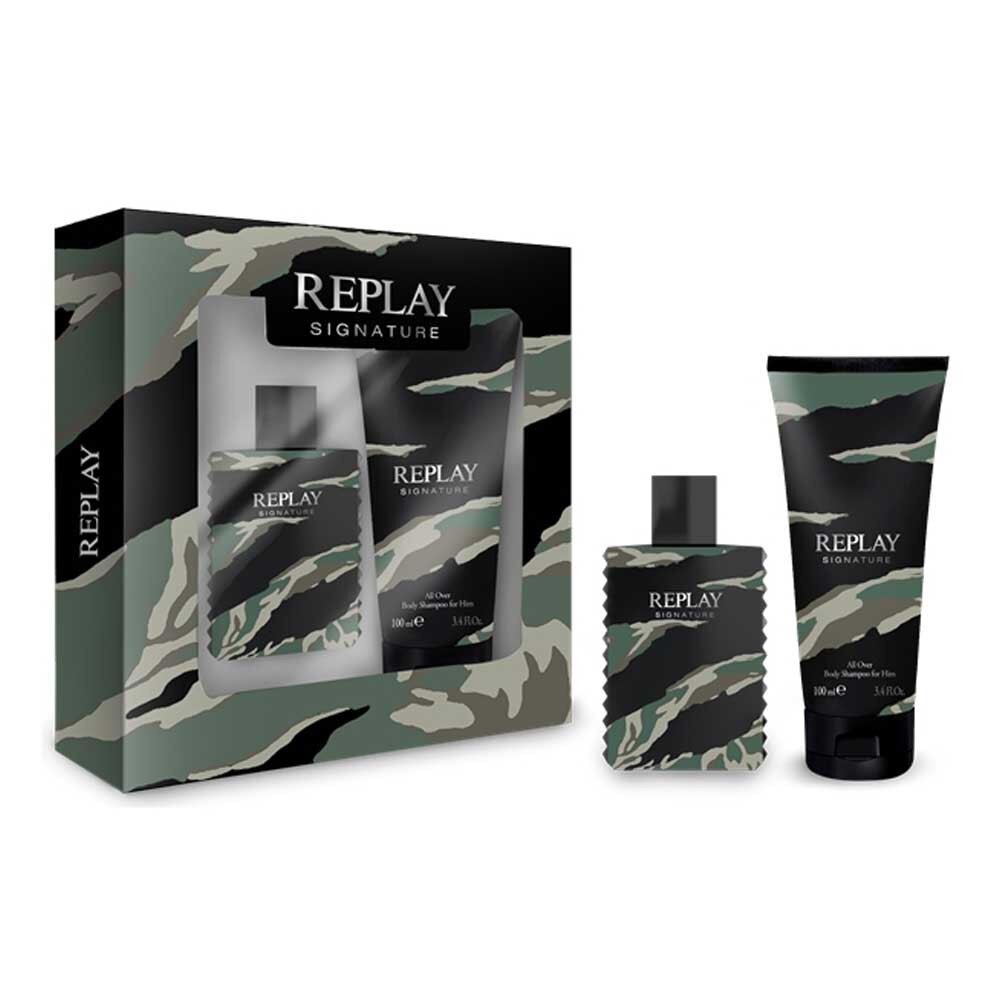 Set cadou Replay Signature for him parfum + sampon de corp