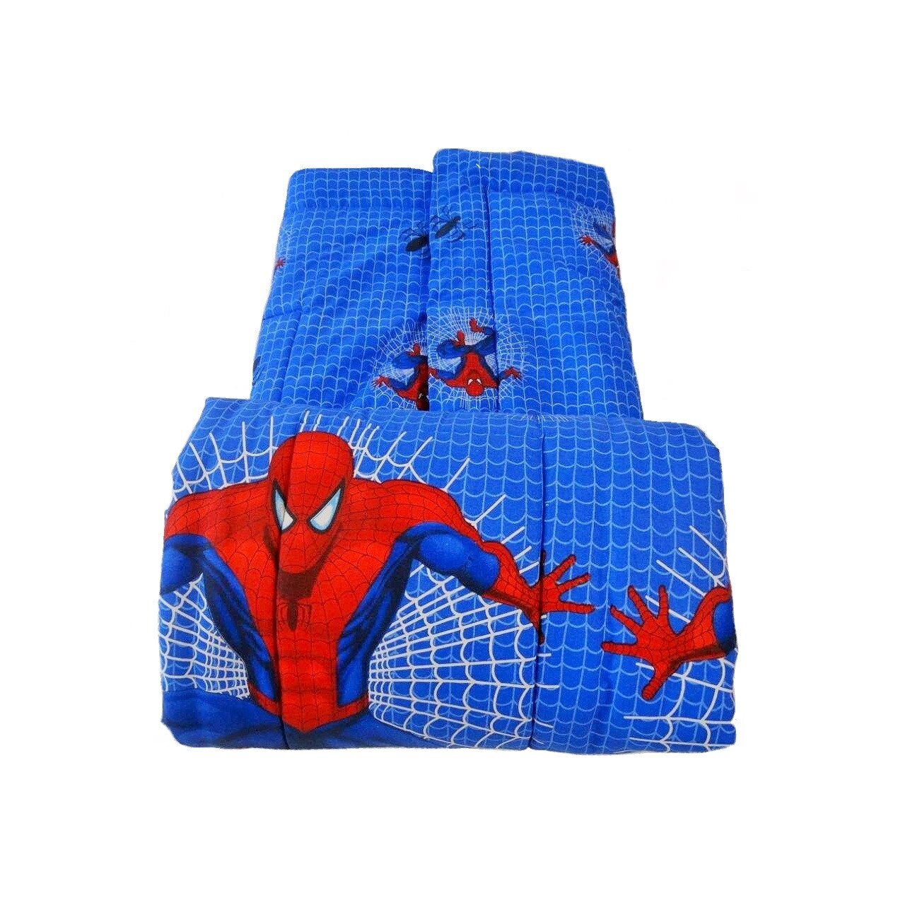 Pilota 140x200cm, umplutura microfibra, 300gr/mp, tesatura bumbac, model Spiderman, albastru