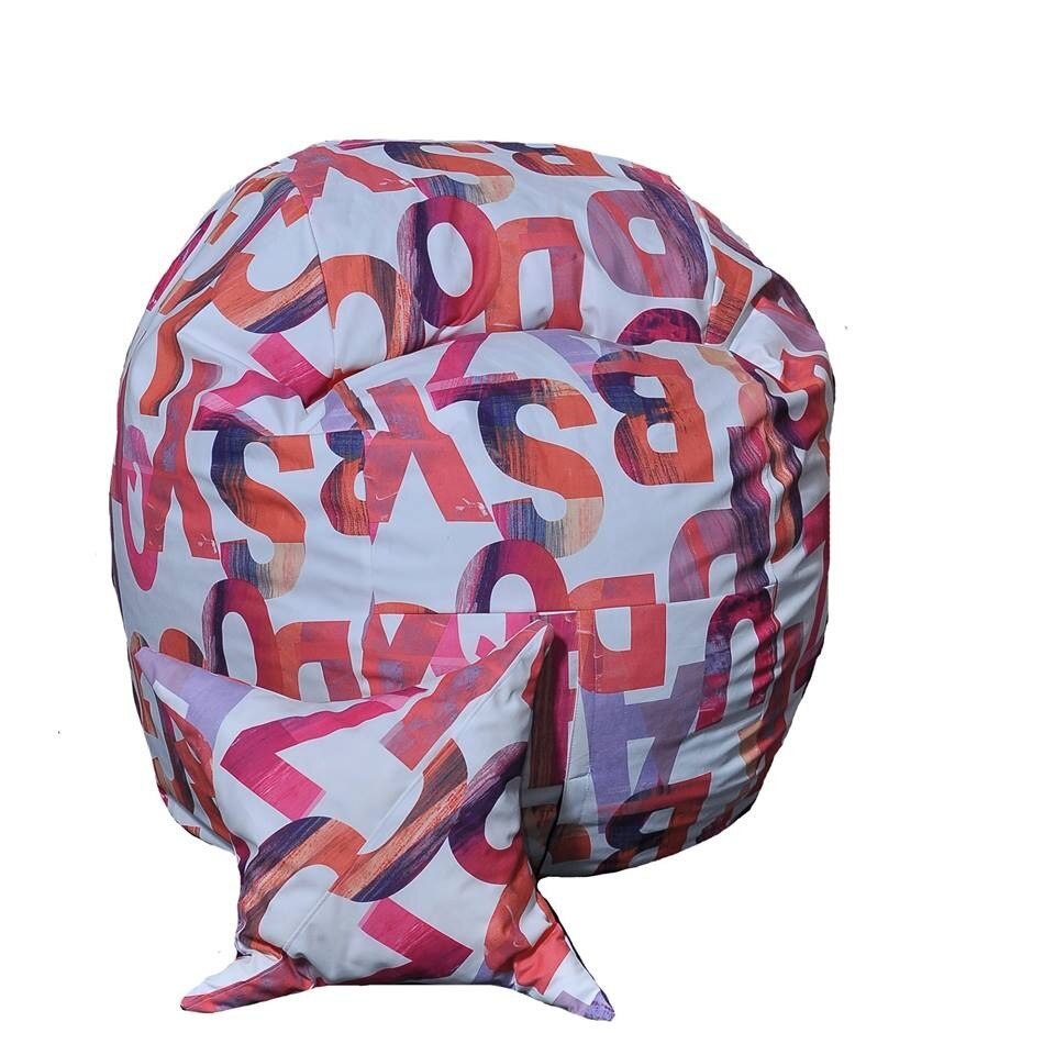 Set Fotoliu (Mediu) Matusalem + Perna decorativa - Scarlet Letters (Gama Premium) husa detasabila, Transformabil in pat, Fabricat in Romania, umplut cu fulgi de burete memory mix®, marca Pufrelax