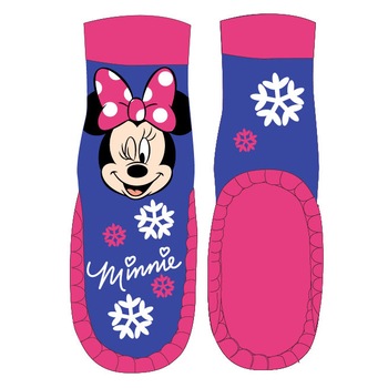 Mocasini, Minnie, albastri cu fulgi de zapada, Multicolor Mocasini, Minnie, albastri cu fulgi de zapada, Multicolor