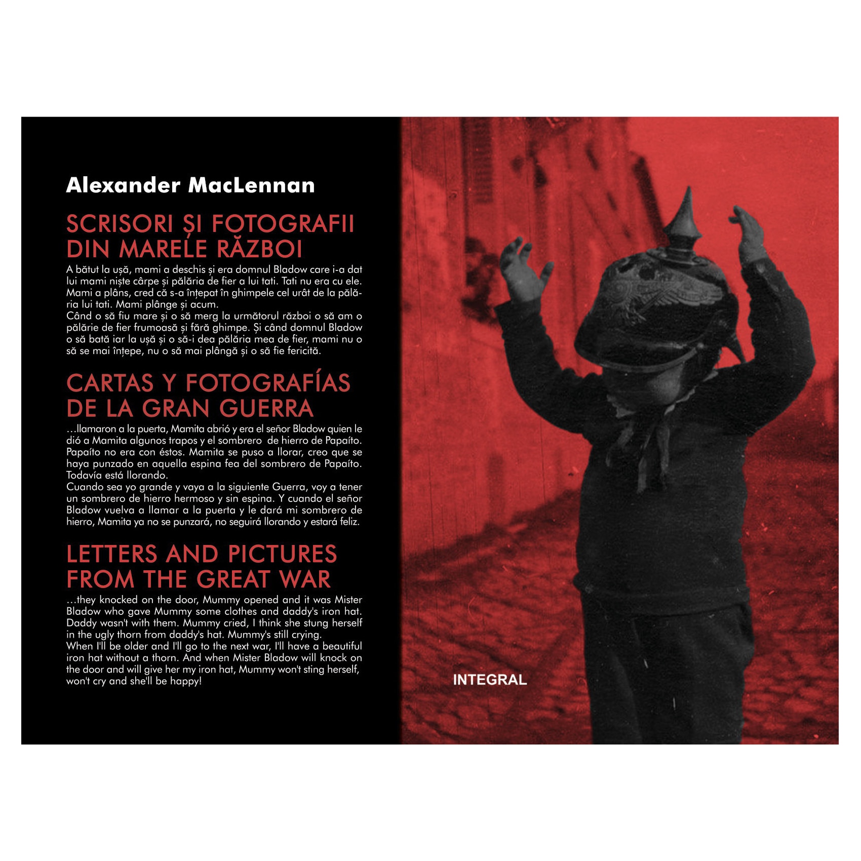 SCRISORI SI FOTOGRAFII DIN MARELE RAZBOI, ALEXANDER MC LEMMAN