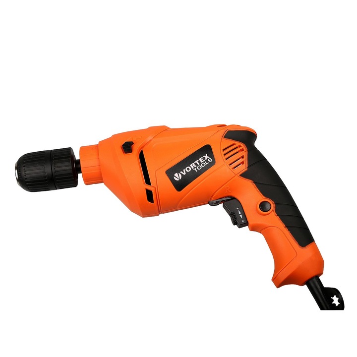 Masina de gaurit si insurubat Vortex, 750W, 3000RPM, mandrina rapida 13mm, cutie plastic + 9 burghie