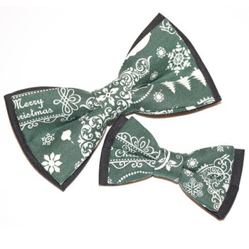 Set tata-fiu papioane verzi de Craciun  Set tata-fiu papioane verzi de Craciun