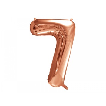 Balon Folie Figurina, Cifra 7, Rose gold Balon Folie Figurina, Cifra 7, Rose gold