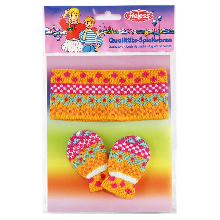 Fejpánt kesztyűvel, 35-45 cm-es játékbabához