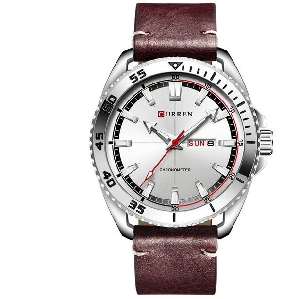 Ceas barbatesc elegant Curren MudMaster, maro argintiu