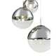 Pendul din nichel mat cu 3 sfere din sticla cromate/transparente cu dimensiunile de 20/25/30 cm, Globo, 15851-3, 510 x 1200, 3xE27, 40W 230V, Argintiu