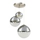Pendul din nichel mat cu 3 sfere din sticla cromate/transparente cu dimensiunile de 20/25/30 cm, Globo, 15851-3, 510 x 1200, 3xE27, 40W 230V, Argintiu