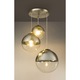 Pendul din nichel mat cu 3 sfere din sticla cromate/transparente cu dimensiunile de 20/25/30 cm, Globo, 15851-3, 510 x 1200, 3xE27, 40W 230V, Argintiu