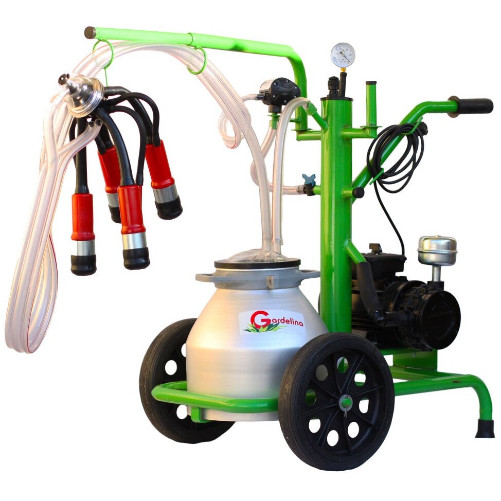 Mulgator Gardelina, 550W, 1440Rpm, 180l/min, 8-10 bovine pe ora, recipient 20l, pahare colectoare plastic
