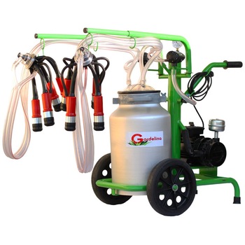 Mulgator Gardelina 240, 550W, 2 posturi, 180l/min, 16-20 bovine/h, recipient 40l, pahare colectoare plastic Mulgator Gardelina 240, 550W, 2 posturi, 180l/min, 16-20 bovine/h, recipient 40l, pahare colectoare plastic
