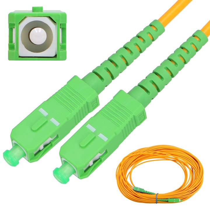 Patchcord Extralink SC/APC-SC/APC monomod simplex G.652D 3 mm lungime 1 m pentru fibra optica transmisie stabila performanta ridicata conexiune fiabila instalare profesionala retea telecomunicatii