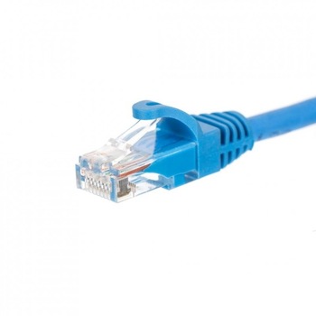 Cablu patchcord Netrack RJ45, Cat 6 UTP, 5m, Albastru Cablu patchcord Netrack RJ45, Cat 6 UTP, 5m, Albastru
