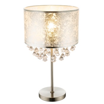 Veioza din nichel satinat, Globo, 15188T3, Plastic, Finisaj acril satinat, Inaltime abajur 20 cm, Intrerupator, 320 X 560MM, 1xE27, 60W 230V, Argintiu Veioza din nichel satinat, Globo, 15188T3, Plastic, Finisaj acril satinat, Inaltime abajur 20 cm, Intrerupator, 320 X 560MM, 1xE27, 60W 230V, Argintiu