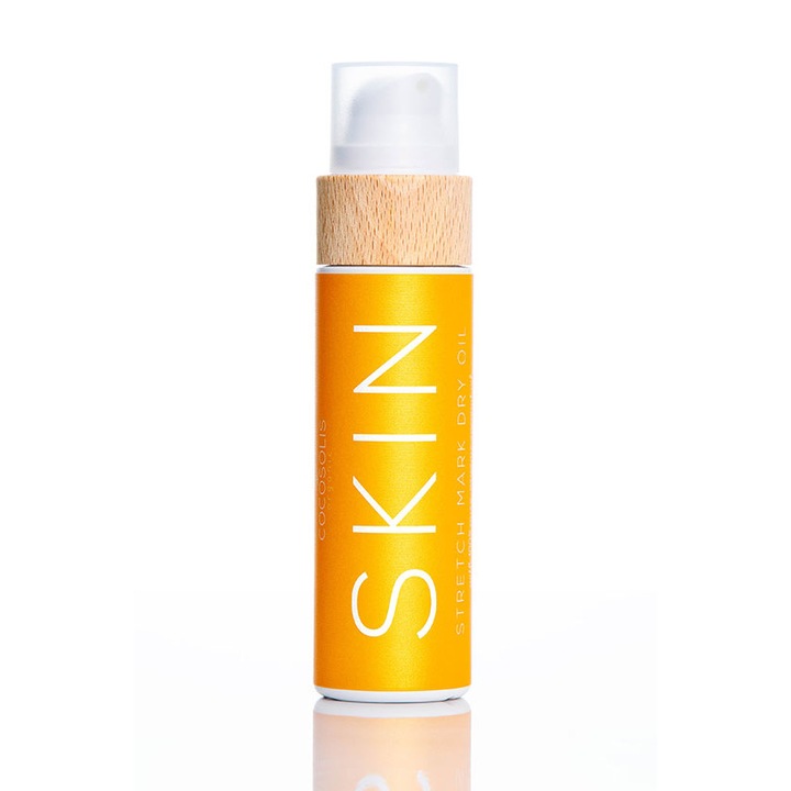 Száraz bio olaj a stríák ellen. Alkalmas dehidratált és öregedő bőrre COCOSOLIS SKIN Stretch Mark Dry Oil, 110 ml.