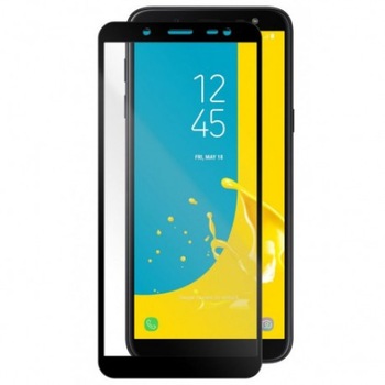 Folie din sticla temperata full size, lipici pe toata suprafata, pentru Galaxy J6 2018, neagra Folie din sticla temperata full size, lipici pe toata suprafata, pentru Galaxy J6 2018, neagra