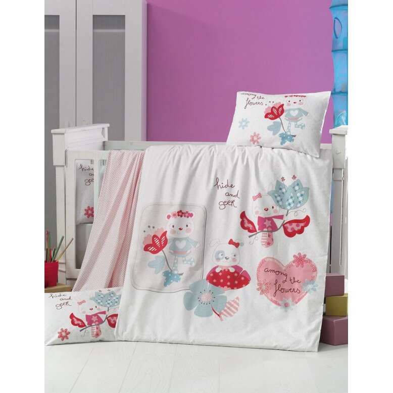 Lenjerie de patut copii Valentini Bianco VKB10/Happy