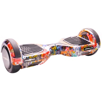 Scooter electric Freewheel Junior Lite graffiti albastru, roti 6.5 inch, autonomie 12 km, viteza 12 km/h ,motor 2 x 200W Scooter electric Freewheel Junior Lite graffiti albastru, roti 6.5 inch, autonomie 12 km, viteza 12 km/h ,motor 2 x 200W