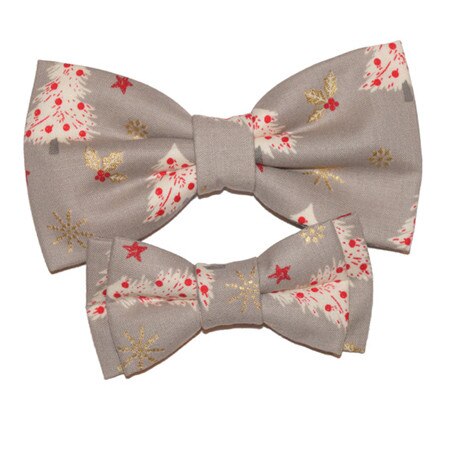 Set tata-fiu papioane gri de Craciun 