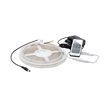 Kit Banda LED 3528 IP65 60 leduri/metru 5 metri lumina rece + alimentare + controller Kit Banda LED 3528 IP65 60 leduri/metru 5 metri lumina rece + alimentare + controller