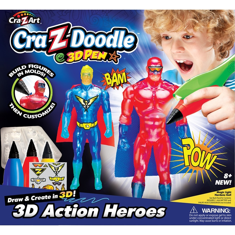 Set creativ Cra-z-art, Creion 3D Action heroes